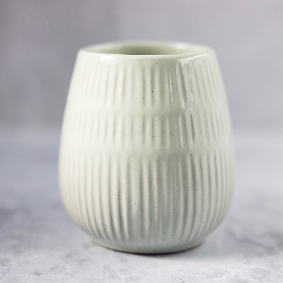 Pale light mint green Hearth Hand Magnolia pottery candle holder planter vase - Picture 1 of 8
